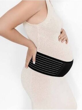 Adjustable Black Maternity Support Belt for Belly Comfort